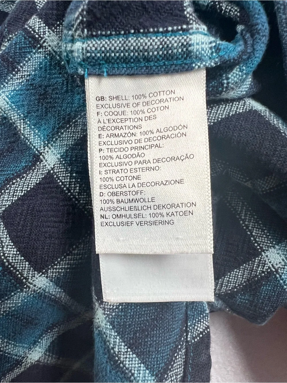 The North Face Men’s Large Blue Plaid Flannel Shirt Button Down Outdoor Hiking